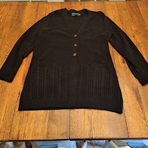 Black cardigan sweater